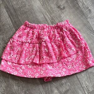 Zara Pink Floral Tiered Skirt Skort 12-18M